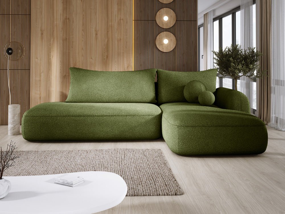 Designer Sofa Babu Bouclé mit Schlaf- und Klappfunktion