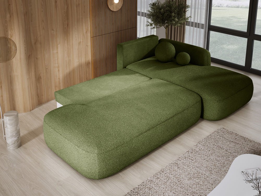 Designer Sofa Babu Bouclé mit Schlaf- und Klappfunktion