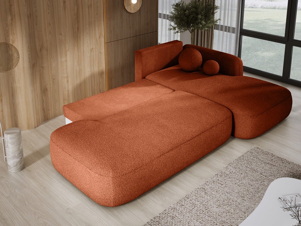Designer Sofa Babu Bouclé mit Schlaf- und Klappfunktion