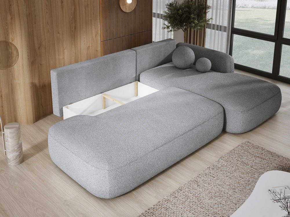 Designer Sofa Babu Bouclé mit Schlaf- und Klappfunktion