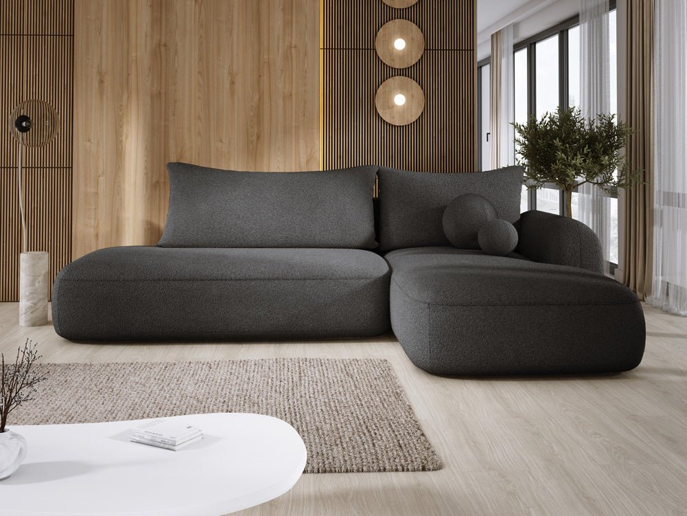 Designer Sofa Babu Bouclé mit Schlaf- und Klappfunktion