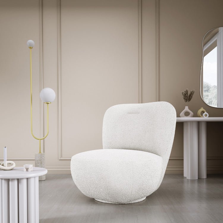 Designer Sessel Kyoto 360° Drehfunktion in Bouclé
