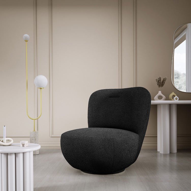 Designer Sessel Kyoto 360° Drehfunktion in Bouclé