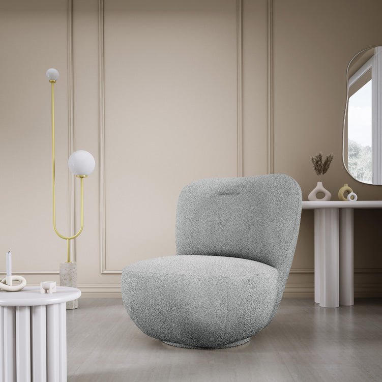 Designer Sessel Kyoto 360° Drehfunktion in Bouclé