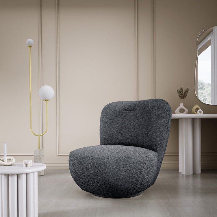 Designer Sessel Kyoto 360° Drehfunktion in Bouclé