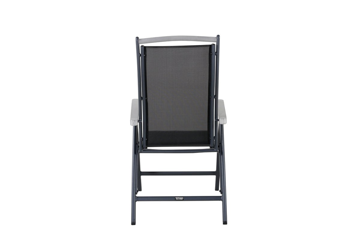 2er Set Gartenstuhl Aurelio - in Schwarz in 5 Positionen einstellbar