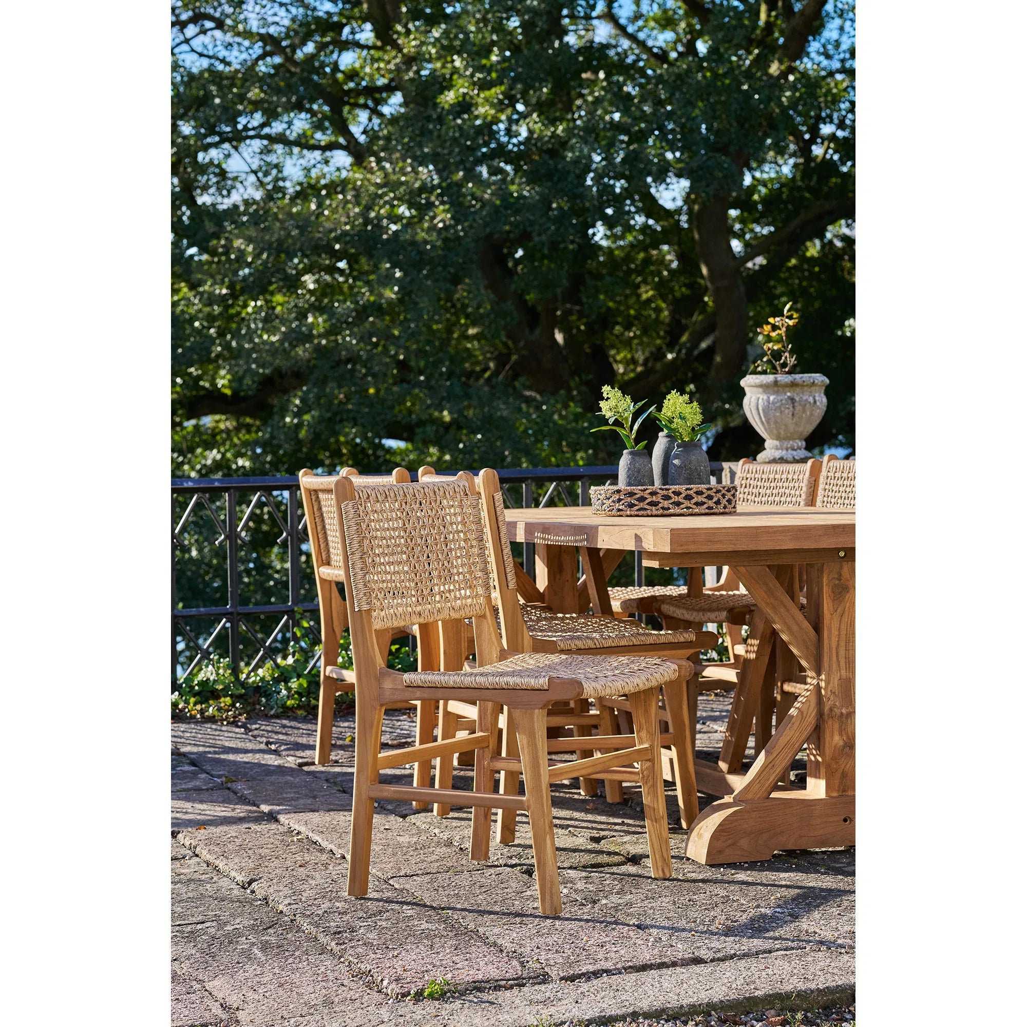 2er Set - Gartenstuhl Capri ohne Armlehne aus Teakholz