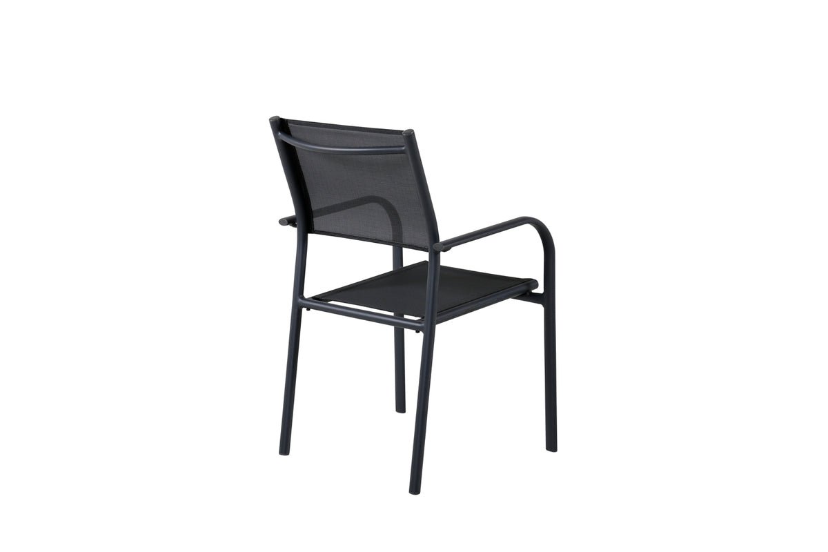 2er Set Gartenstuhl Ira - elegante schwarze Optik aus Aluminium