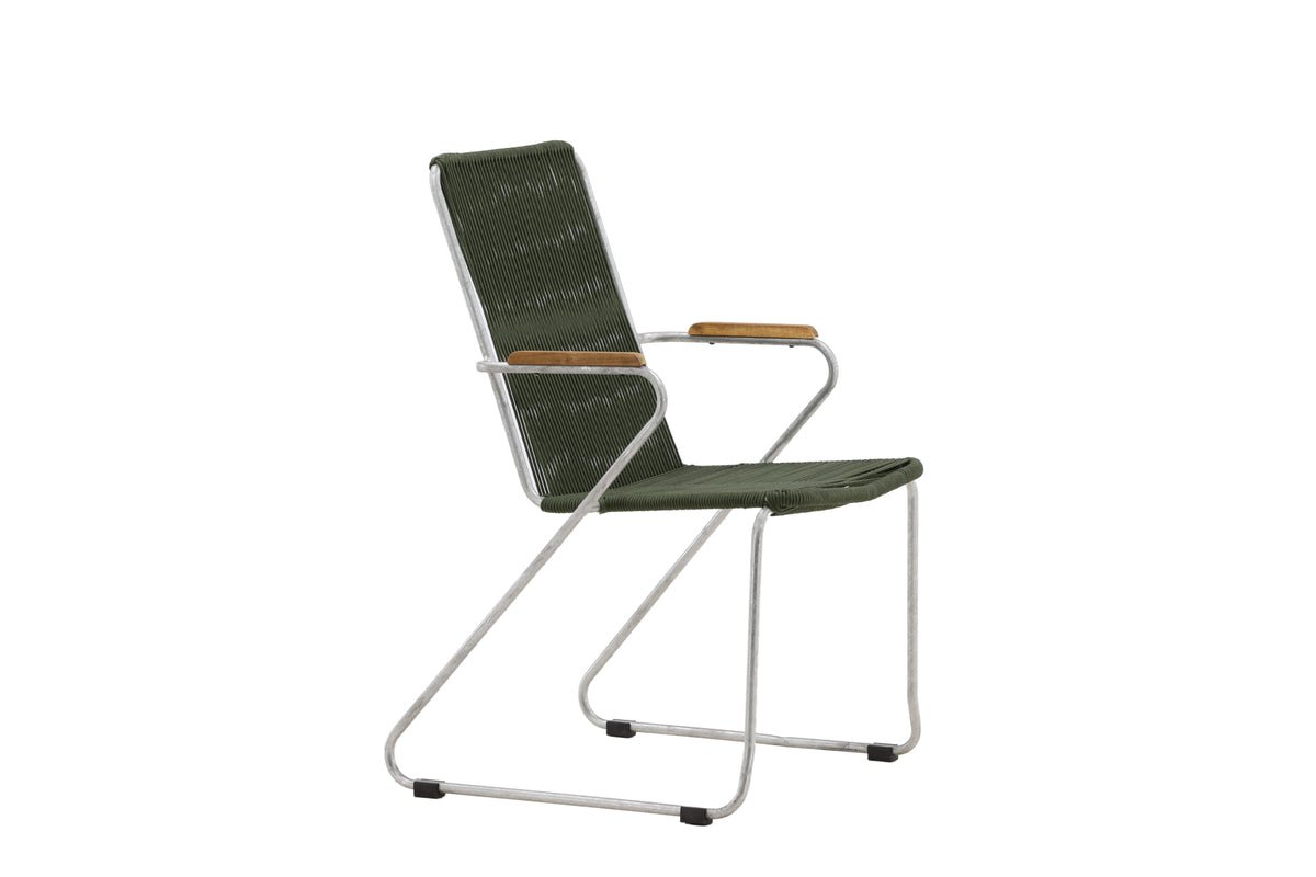 2er Set - Gartenstuhl Malta aus Metall, farbiges Seilgeflecht