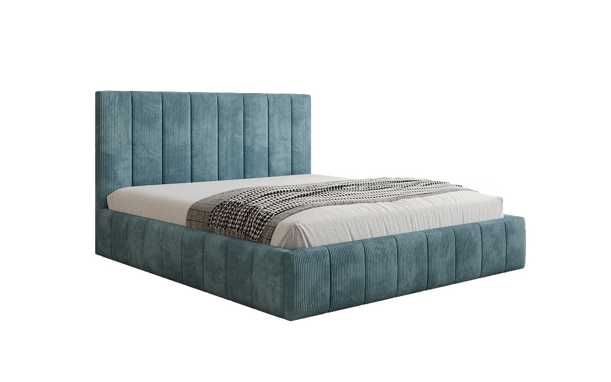 Designer Polsterbett Maja in Cord mit Stauraum