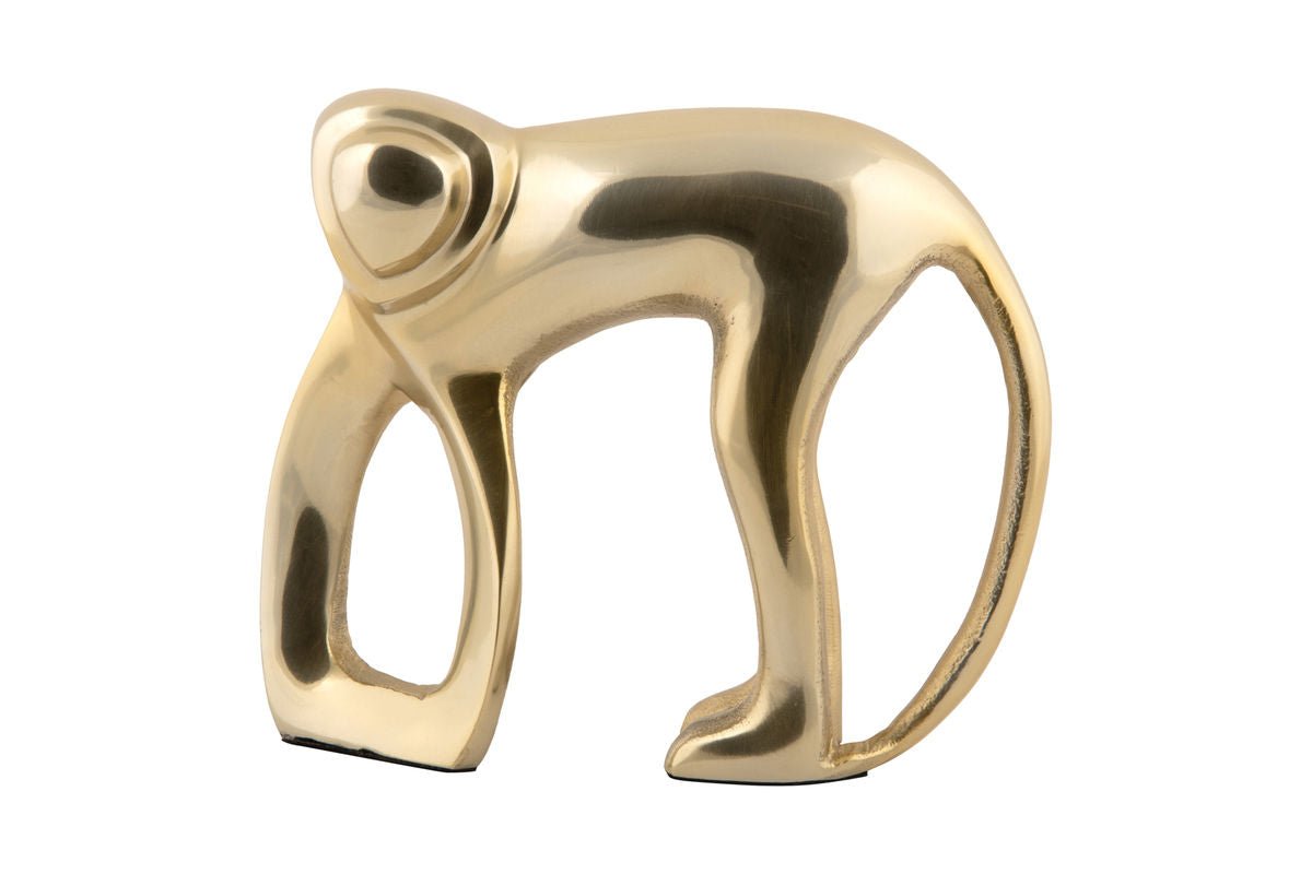 Statue „Simio“ – Metallfigur in Goldoptik