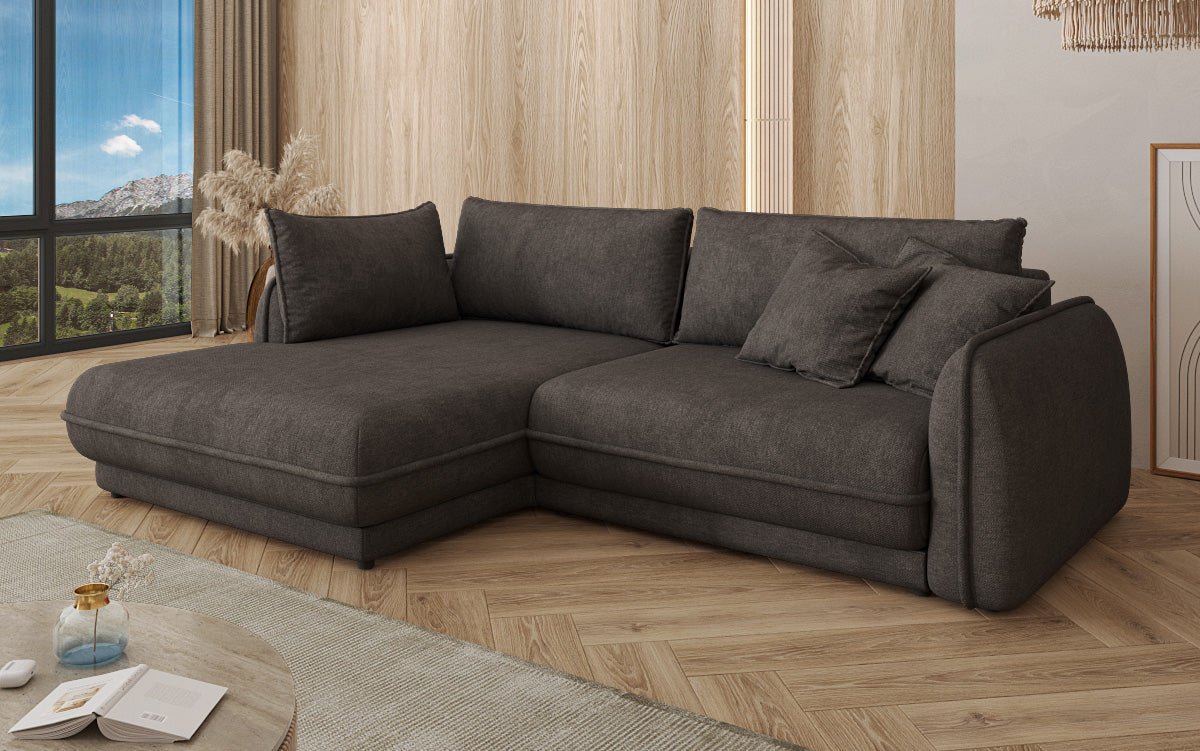 Designer Sofa Mojave II Stoff mit Schlaffunktion und Stauraum
