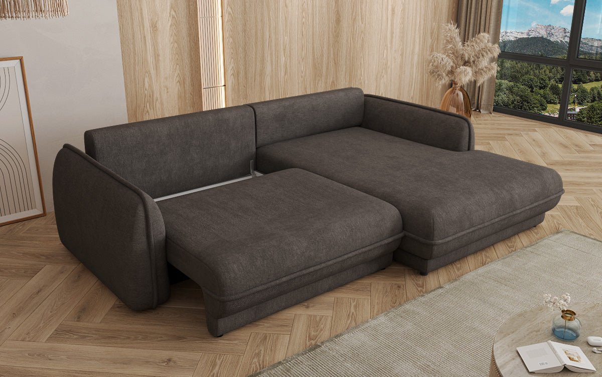 Designer Sofa Mojave II Stoff mit Schlaffunktion und Stauraum