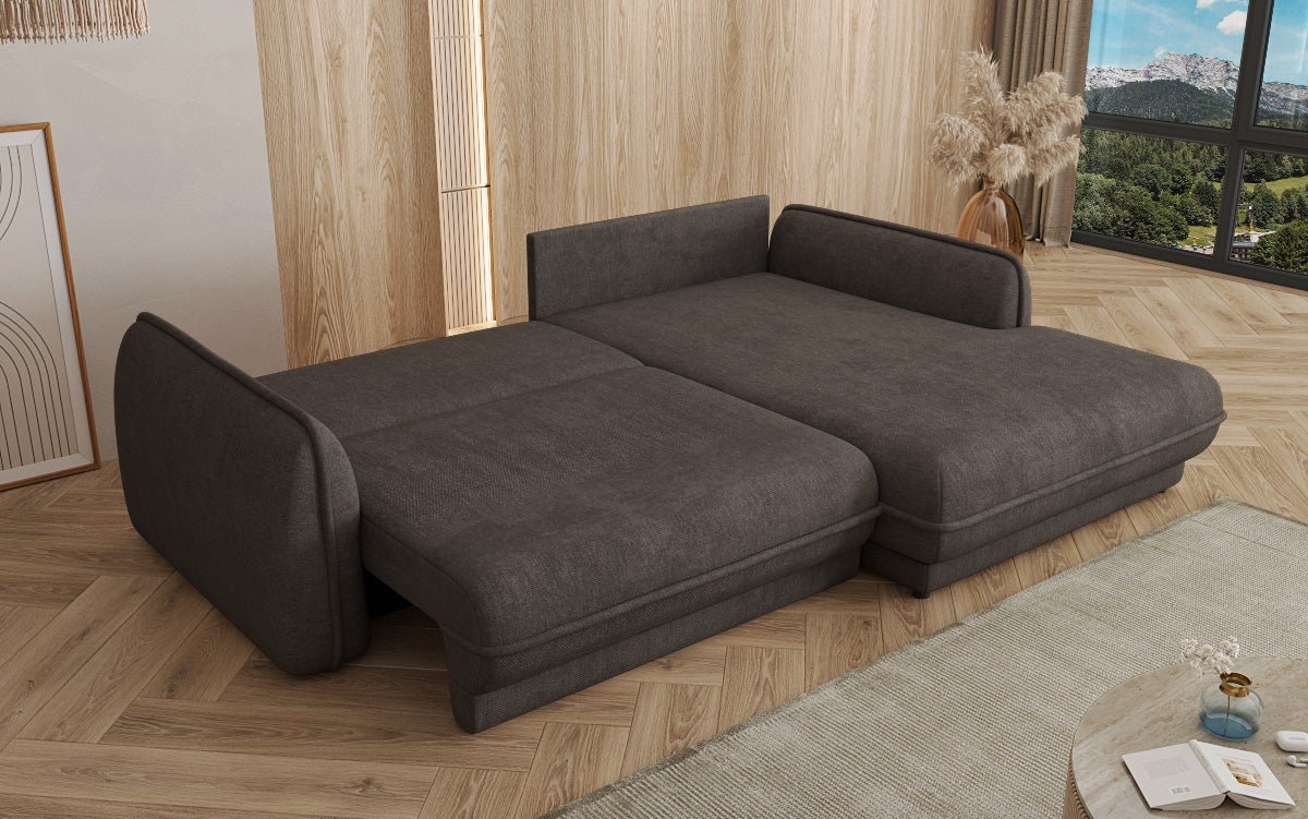 Designer Sofa Mojave II Stoff mit Schlaffunktion und Stauraum