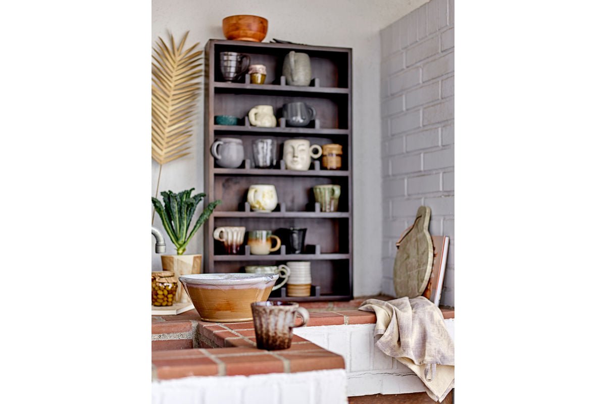 Blumentopf Siena – Aquarellglasur in warmem Braun mit Untertasse