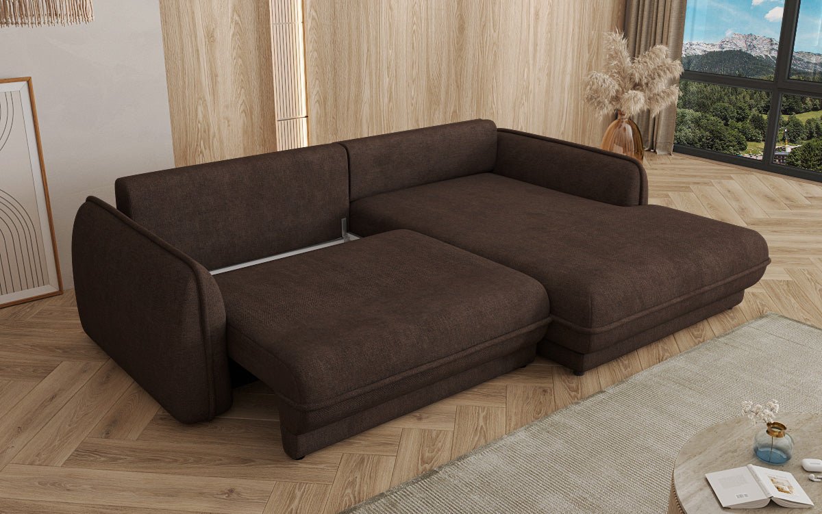 Designer Sofa Mojave II Stoff mit Schlaffunktion und Stauraum