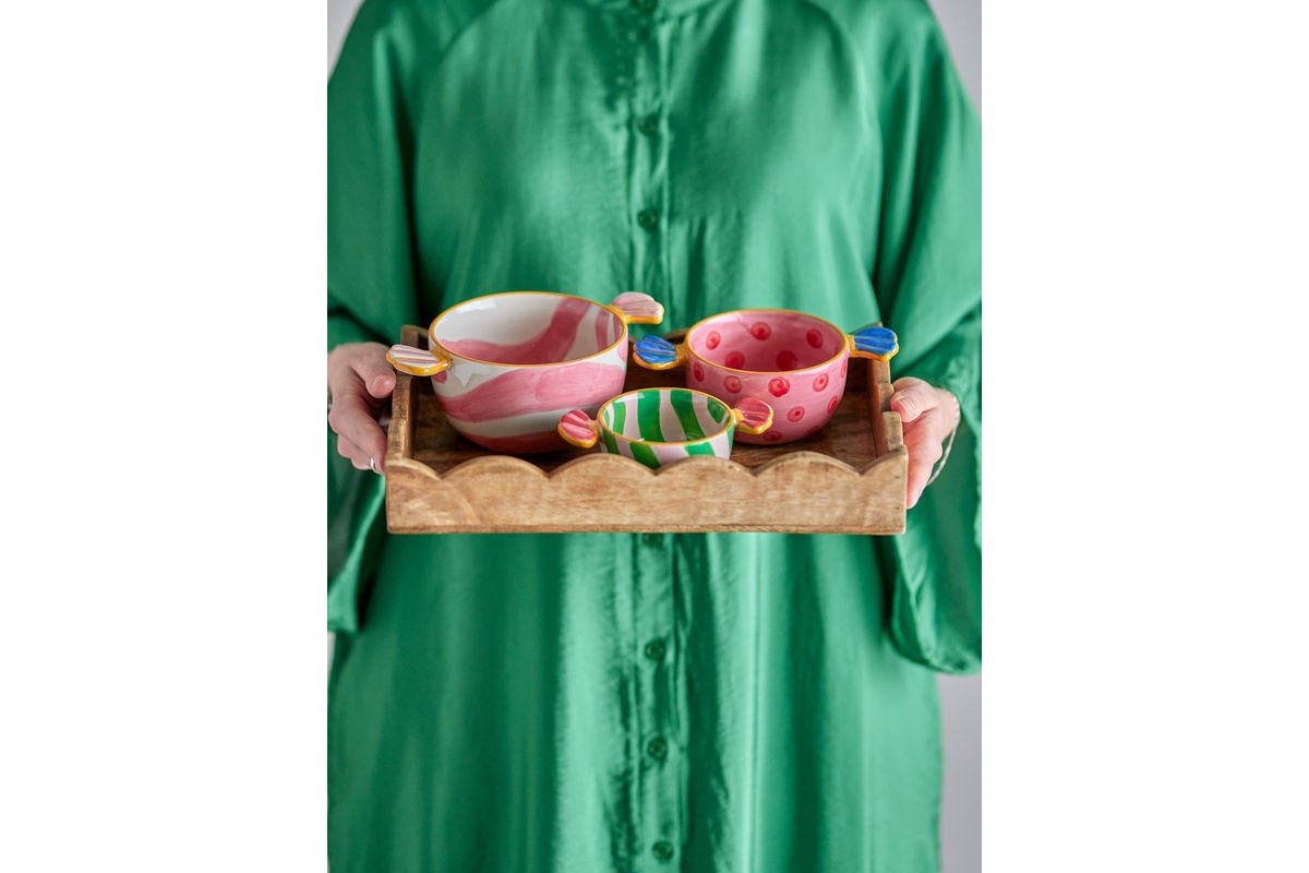 Schalen-Set Pelang – handbemaltes Steingut in bunten Farben (3er-Set)