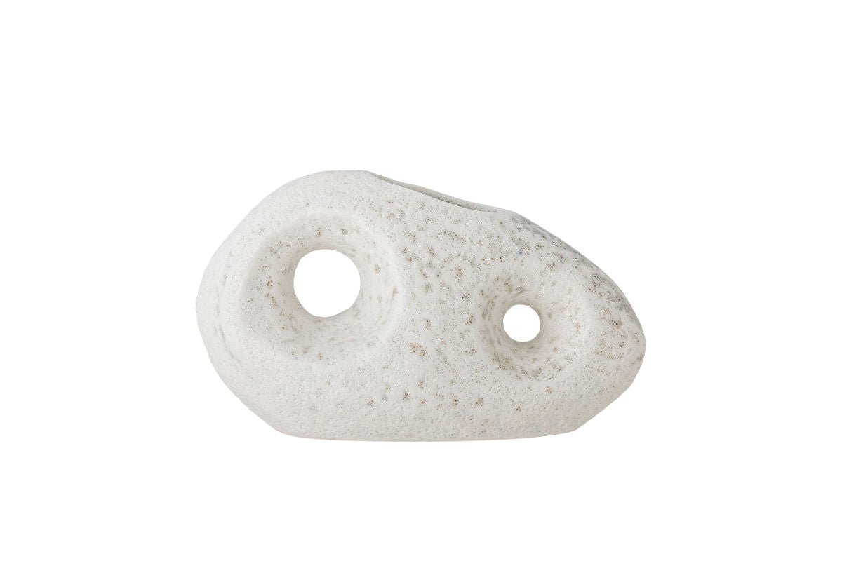 Vase Zola - Weiß, aus Steingut, breit