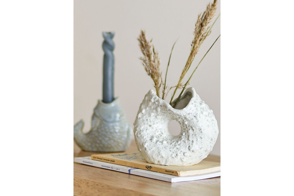 Vase Lillet - Weiß, aus Steingut