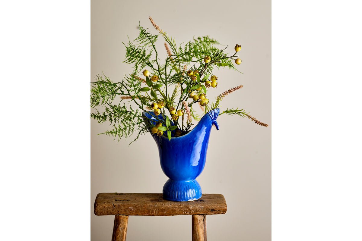 Vase „PfauPfau“ – aus Steingut