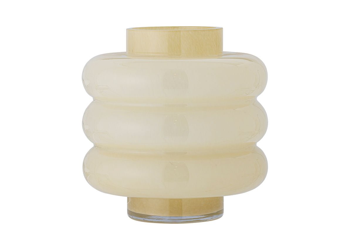 Vase Elara – Mundgeblasenes Glas in warmem Gelb