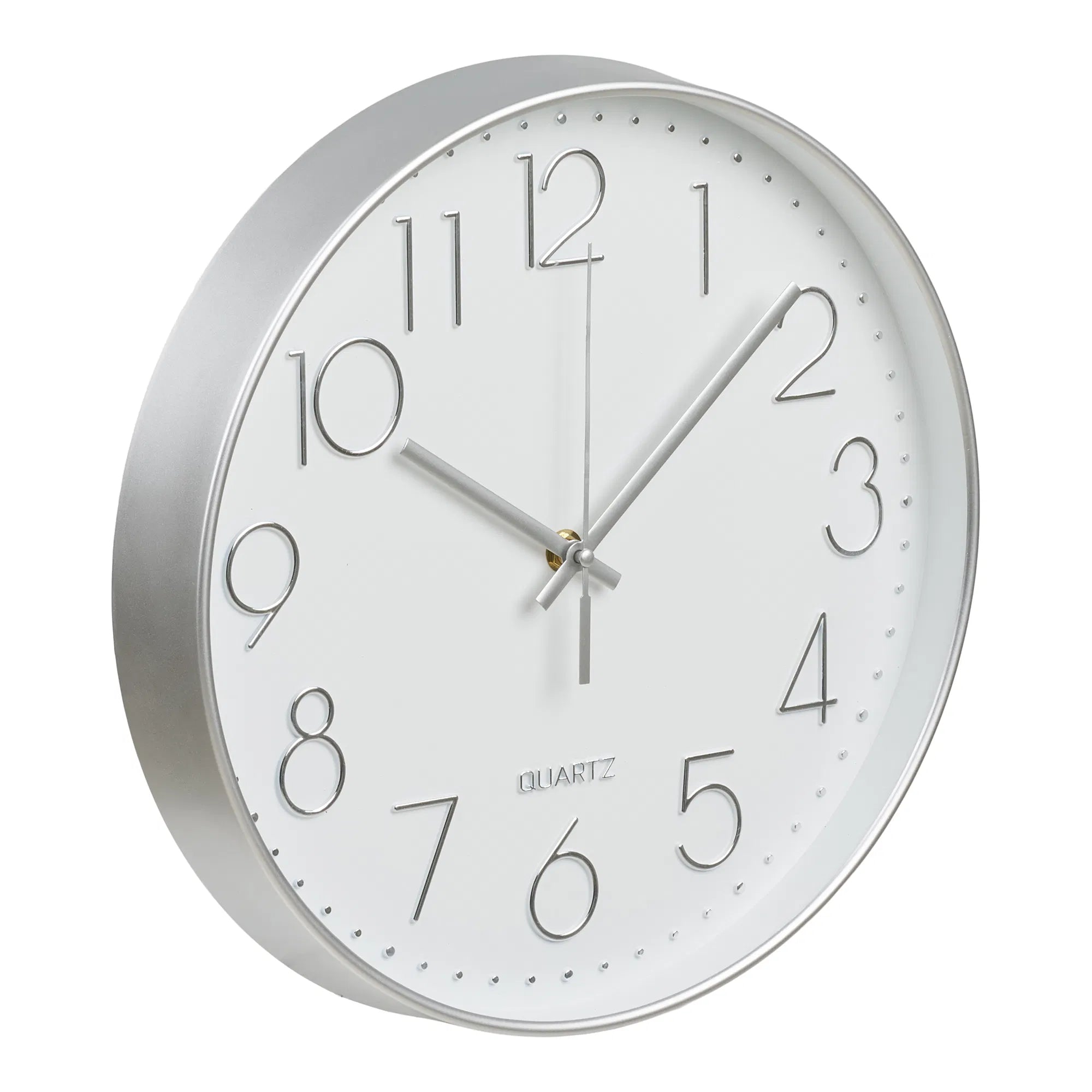 Wanduhr Osmirea - leise mit Silberoptik