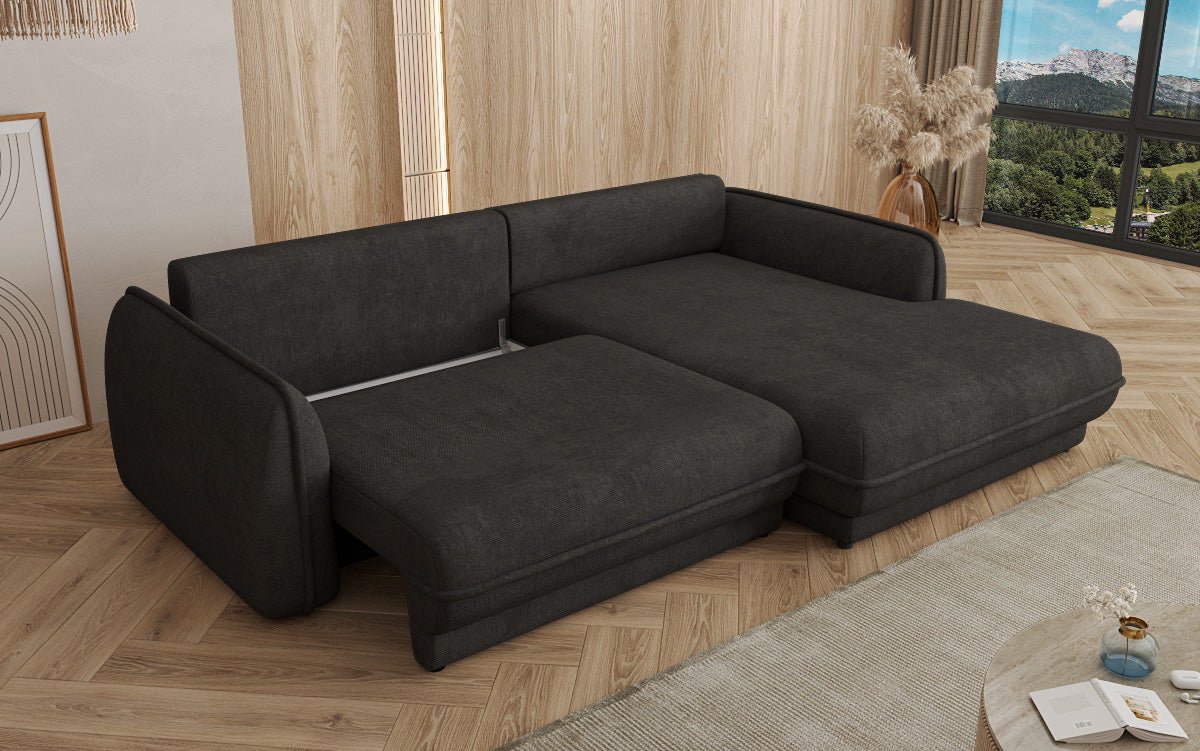 Designer Sofa Mojave II Stoff mit Schlaffunktion und Stauraum