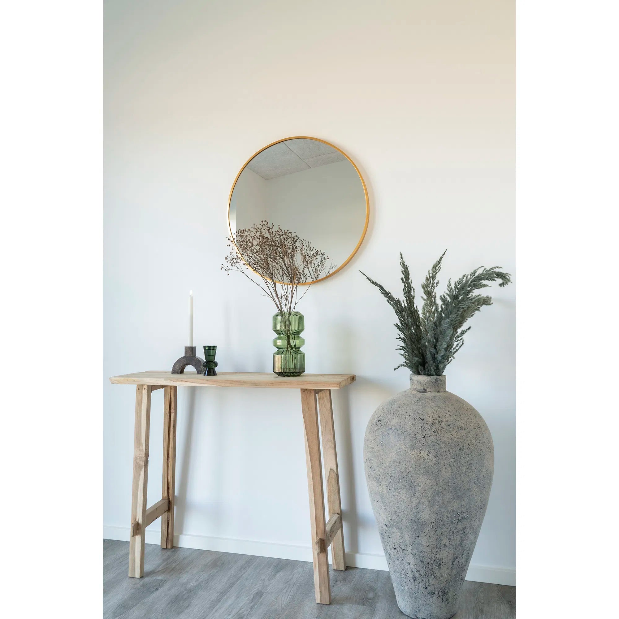 Vase „Verdania“ in geriffelten grünem Glas