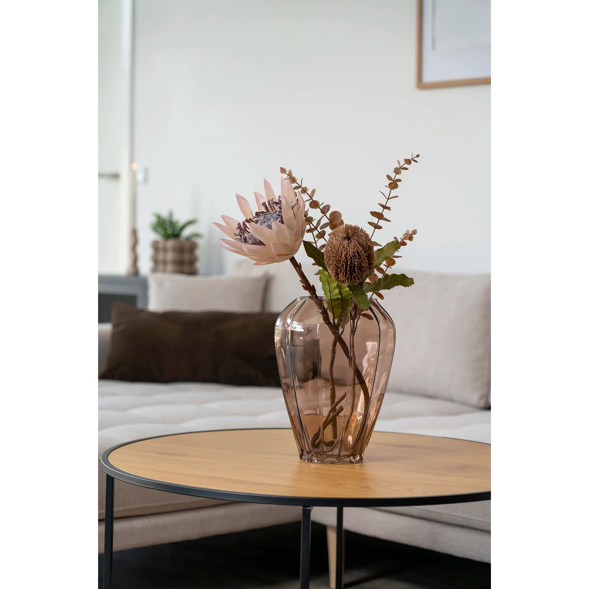 Vase „Oliviera“ – Rauchbraunes Glas