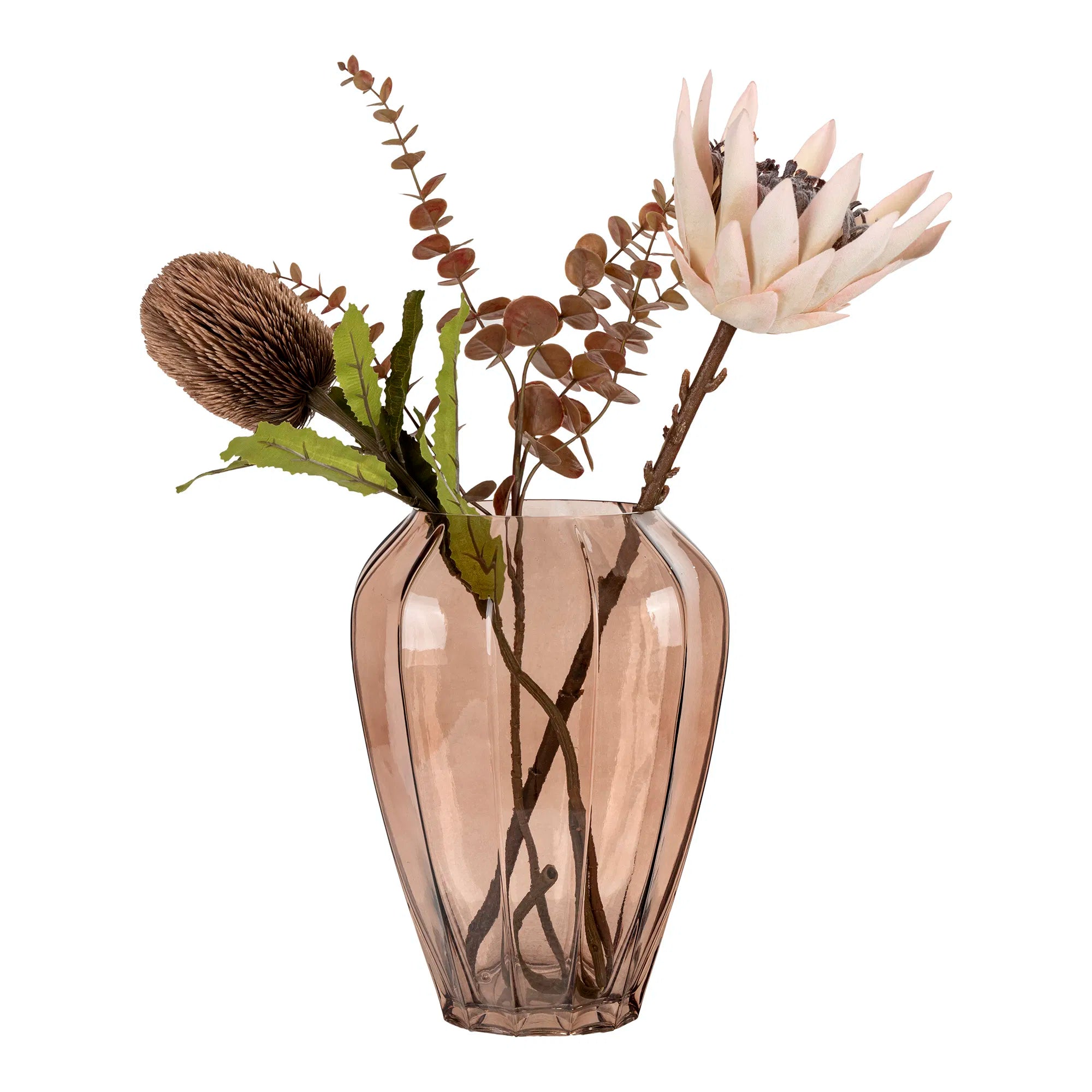 Vase „Oliviera“ – Rauchbraunes Glas