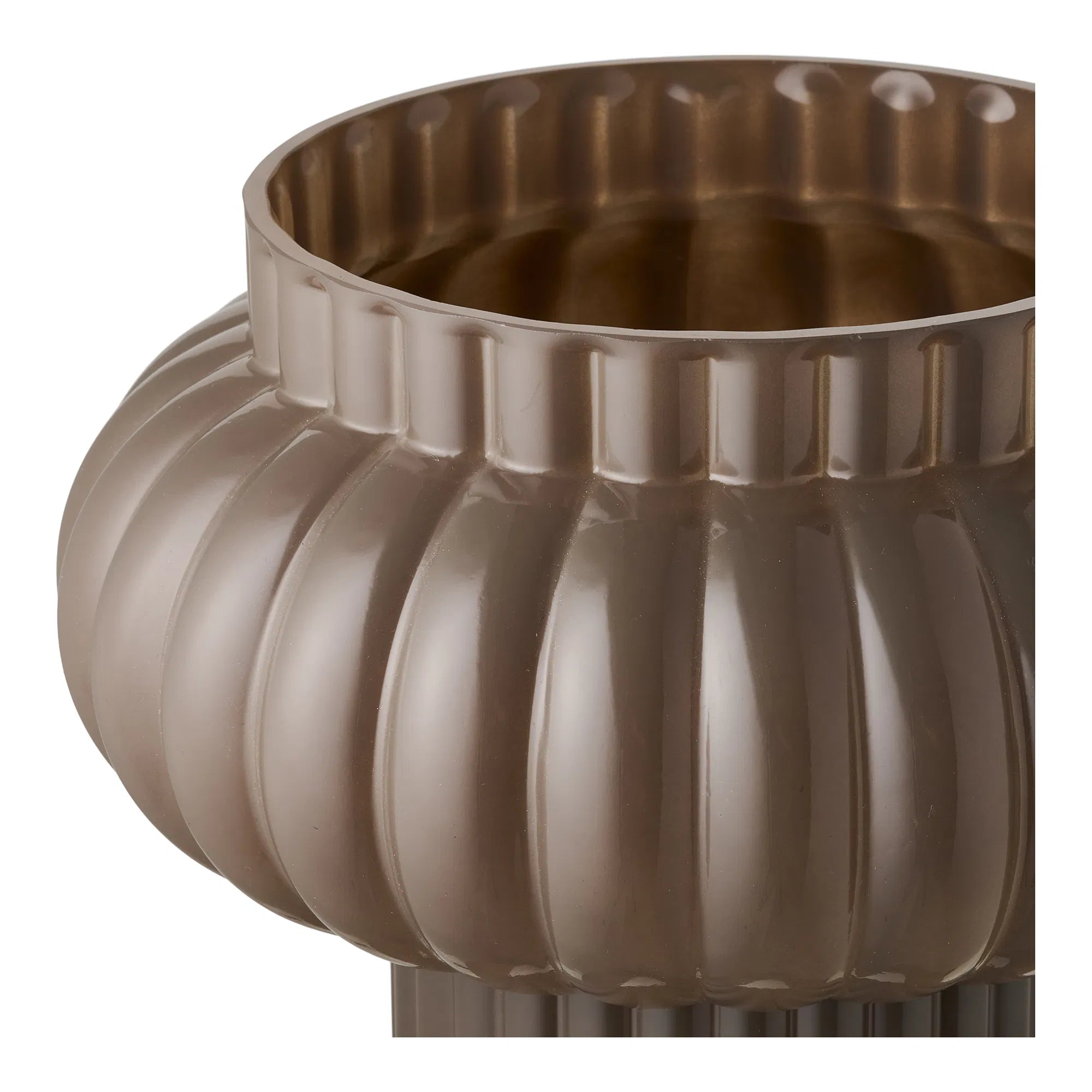 Vase „Orion“ – Mundgeblasenes Glas in Braun