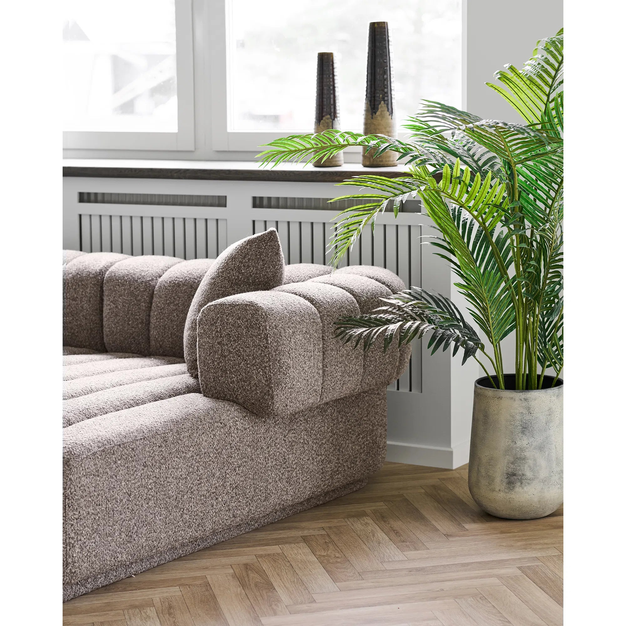 Vase Jorvane - edle Keramikvase in braun - klein