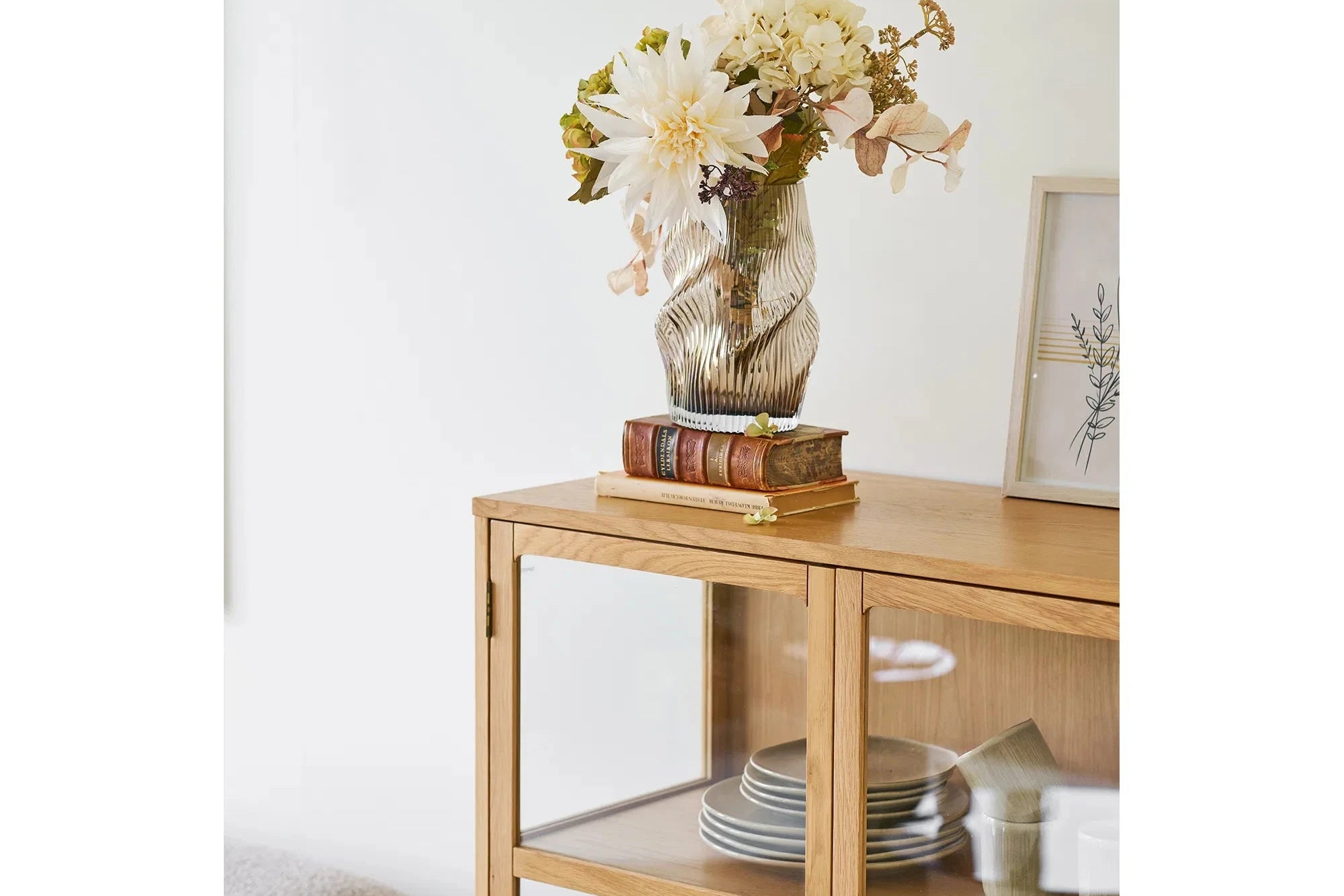 Vase Salmira - edle Glasvase in braun