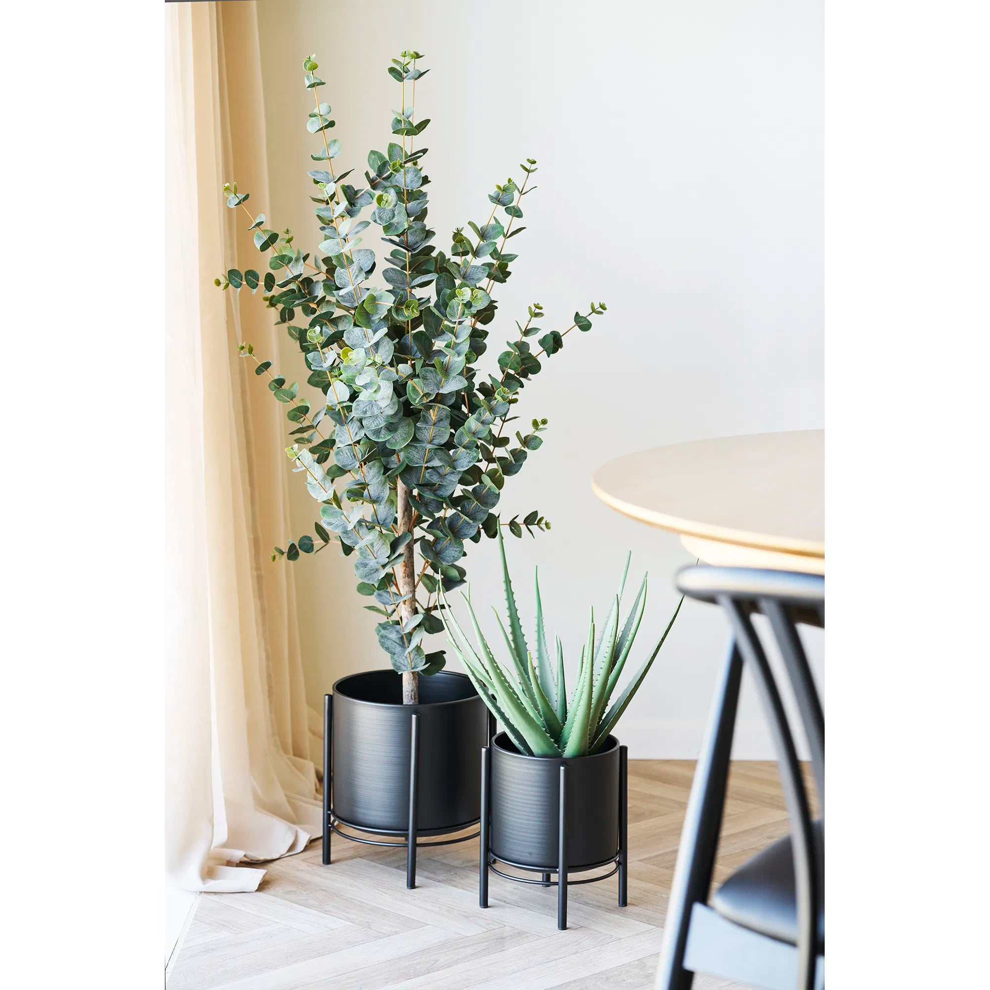 Blumentopf „Nerano“ – 2er-Set aus schwarzem Stahl
