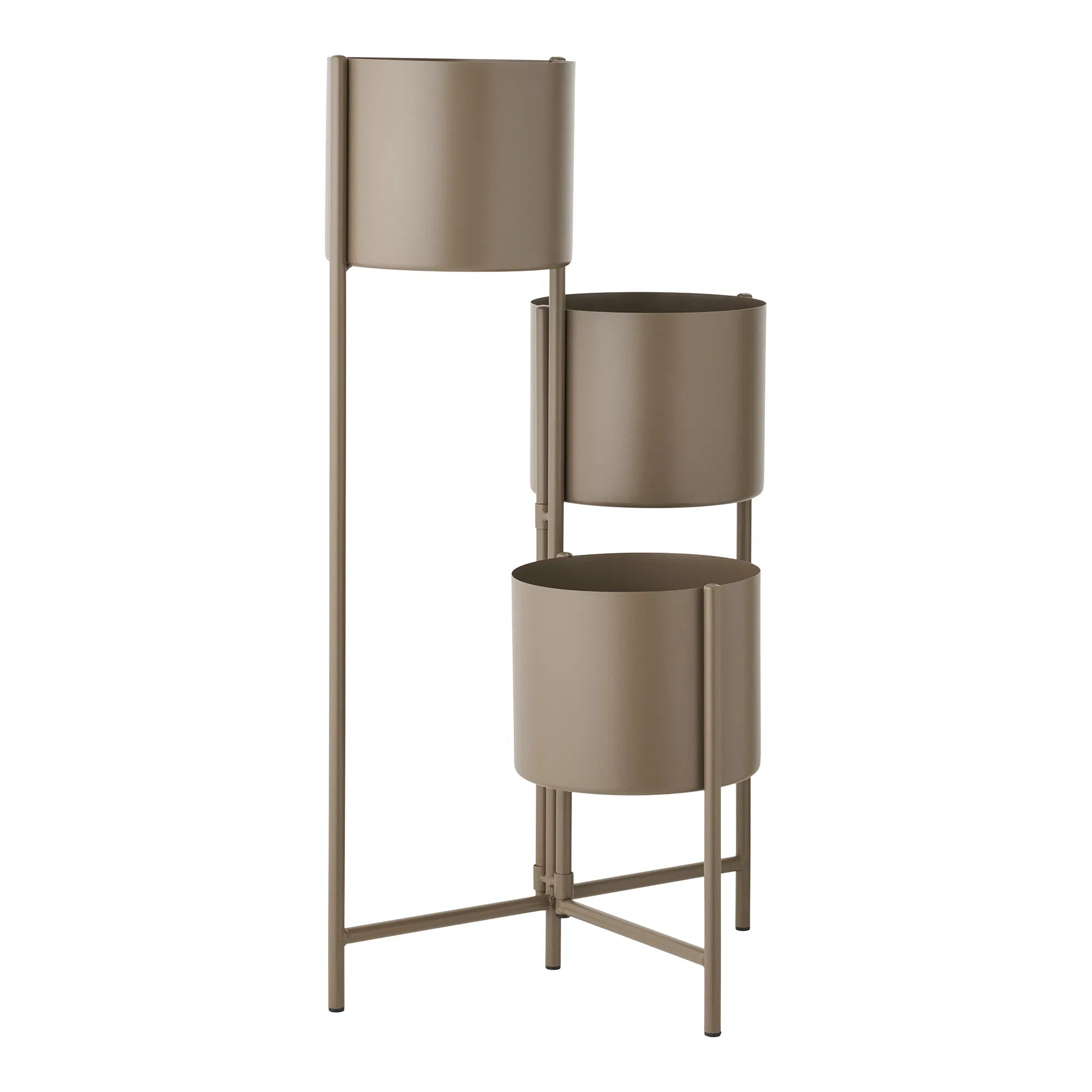 Blumentopf „Marven“ – Braun lackierter Stahl mit modernem 3er-Design