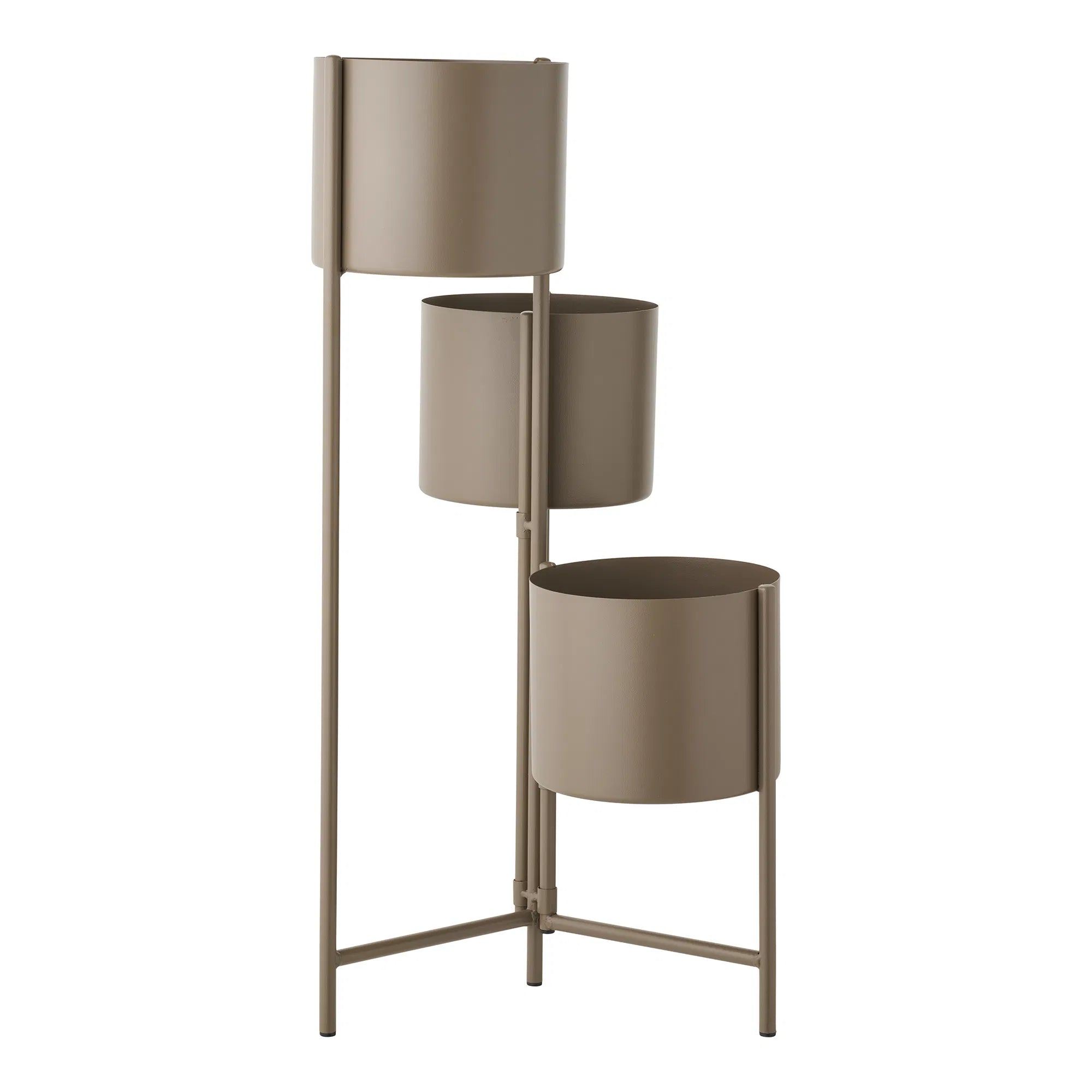 Blumentopf „Marven“ – Braun lackierter Stahl mit modernem 3er-Design