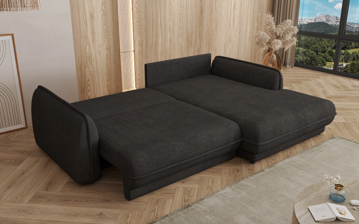 Designer Sofa Mojave II Stoff mit Schlaffunktion und Stauraum