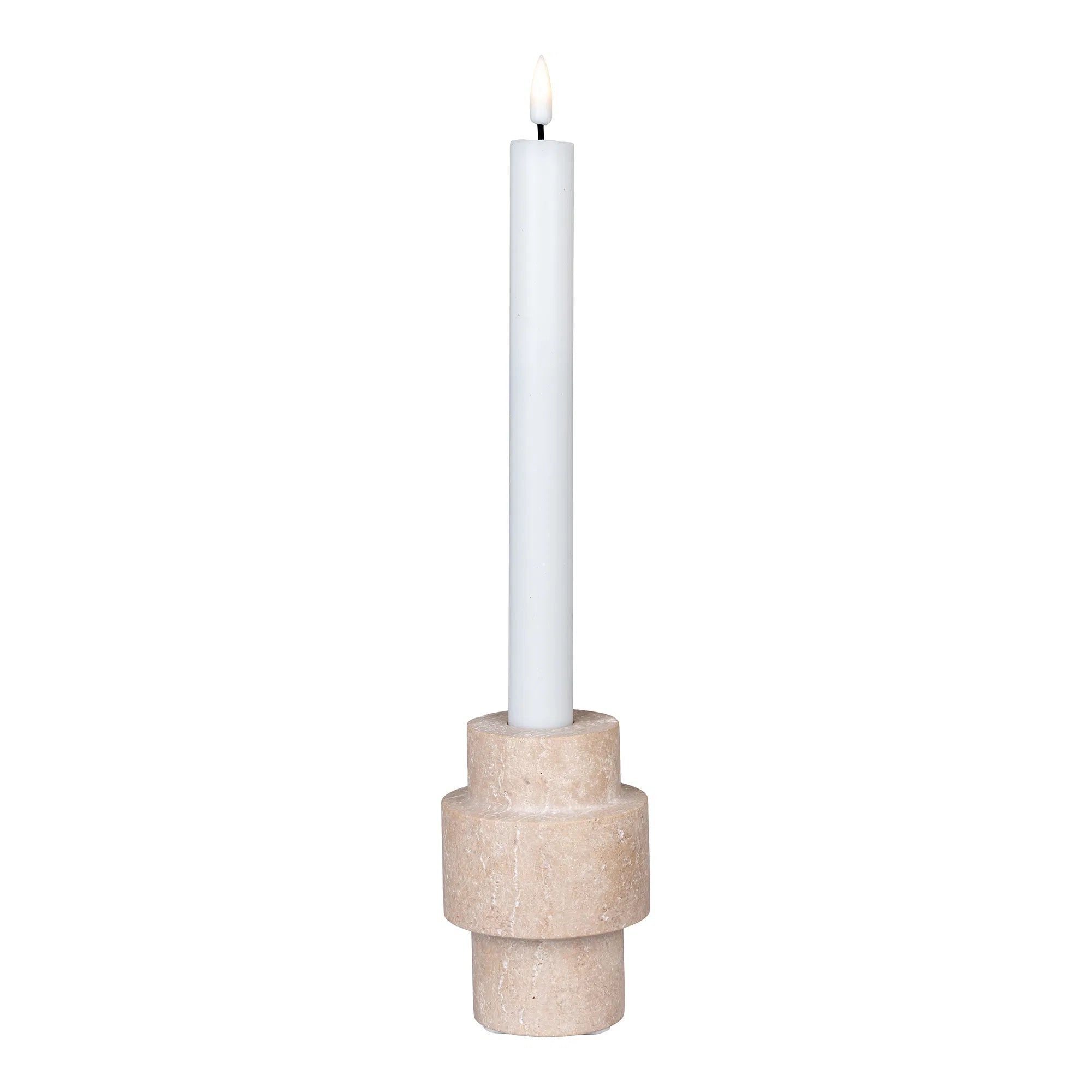 Kerzenhalter-Set "Traverno Duo" – Naturstein-Design aus Travertin