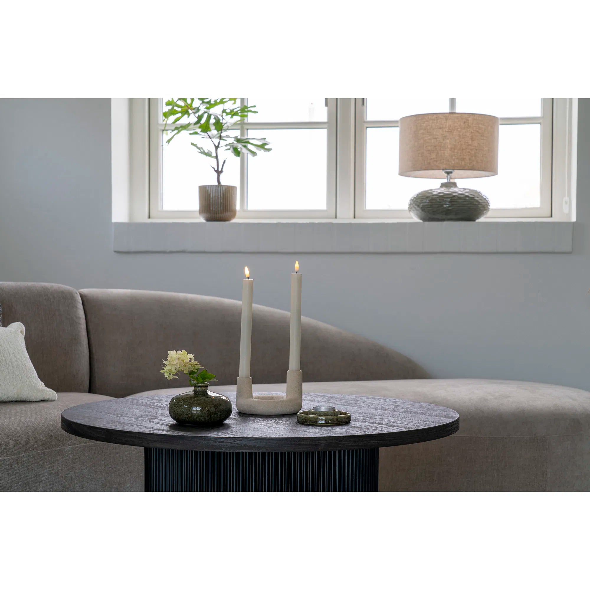 Kerzenhalter „Ceramo Duo“ – Keramik in Beige