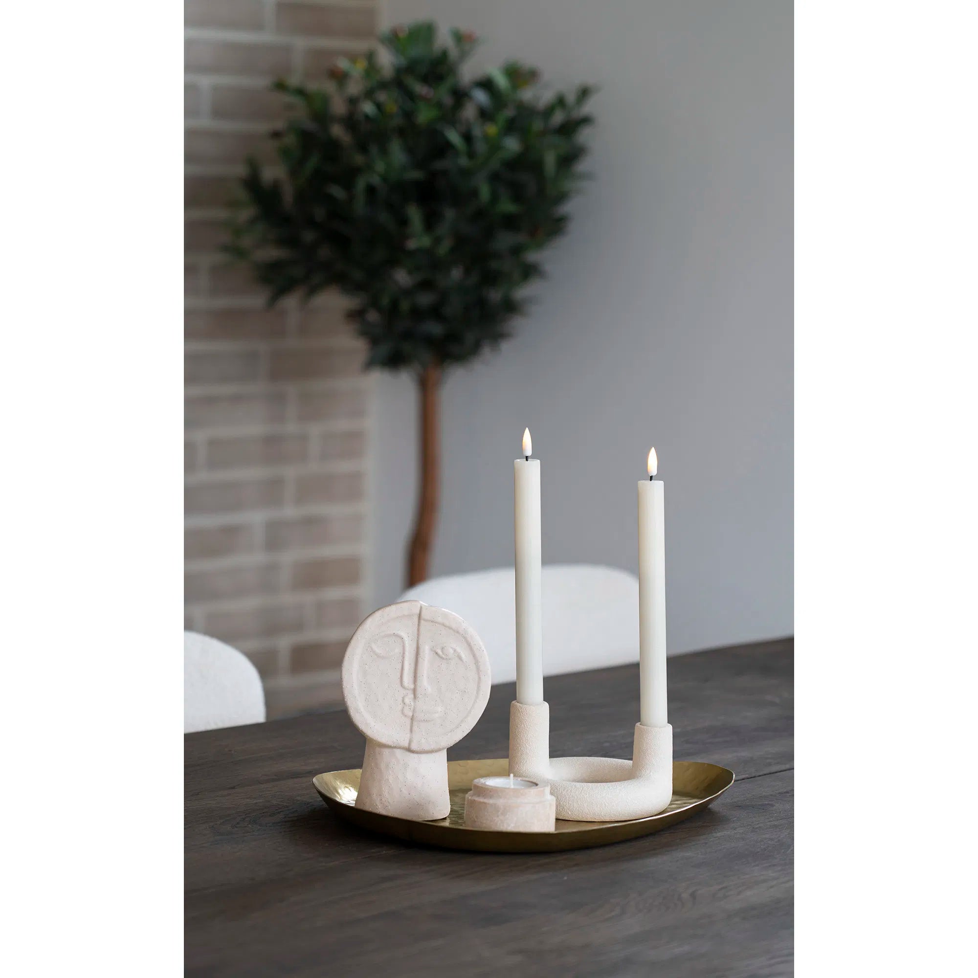 Kerzenhalter „Ceramo Duo“ – Keramik in Beige