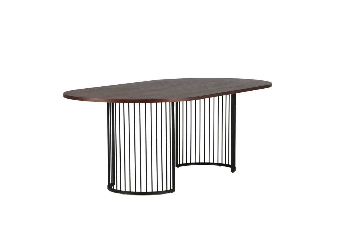 Esstisch Manolo - ovaler Esstisch mit Tischplatte in Schwarz und Walnuss