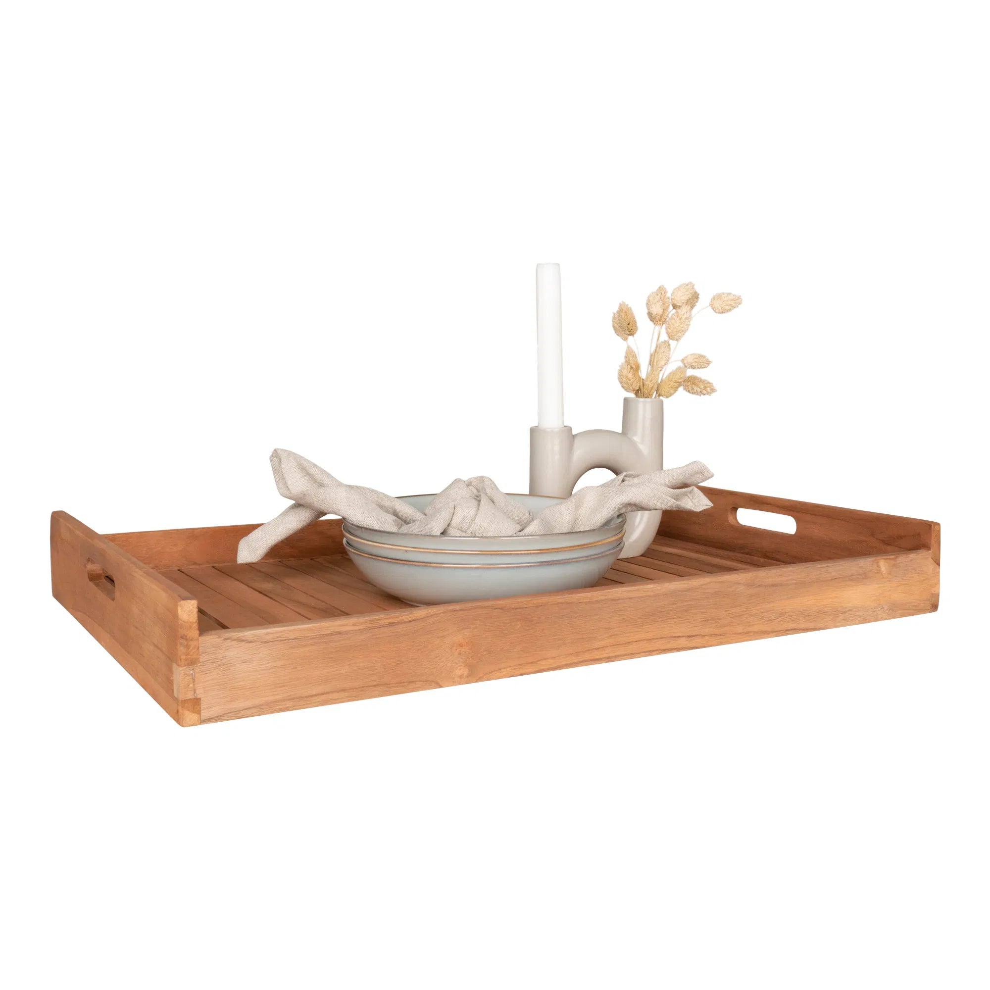 Tablett „Arvani“ – Rechteckiges Teak-Design