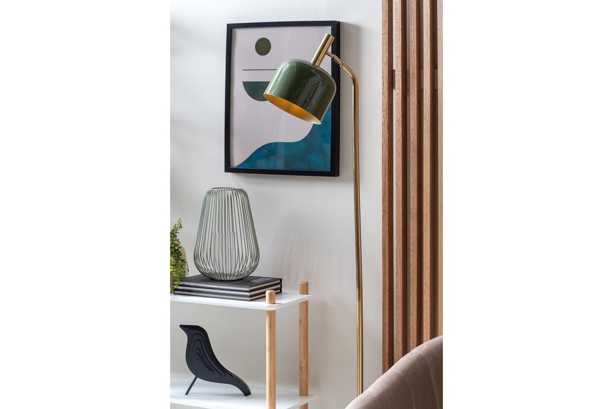 Stehlampe Norex – aus Eisen mit Emalliebeschichtung