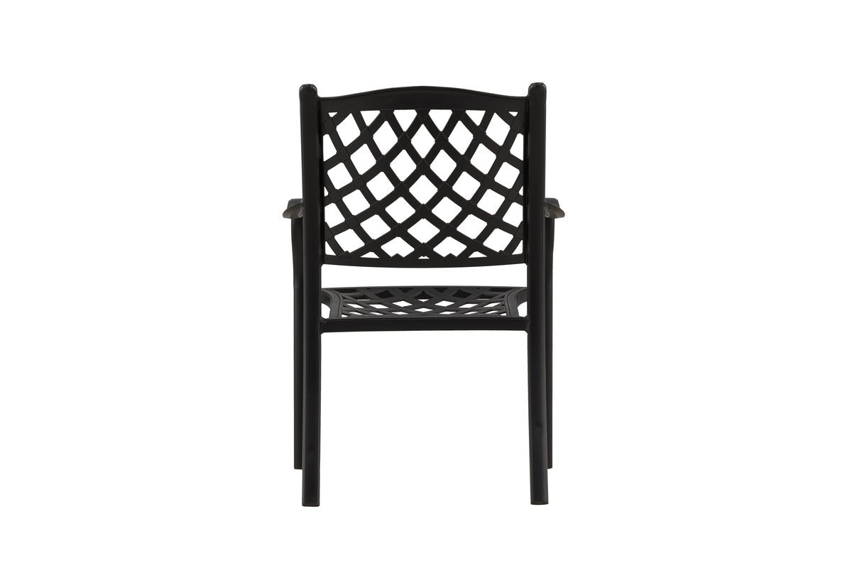 4er Set Gartenstuhl Auri - ein schlichter schwarzer Stuhl aus Aluminium
