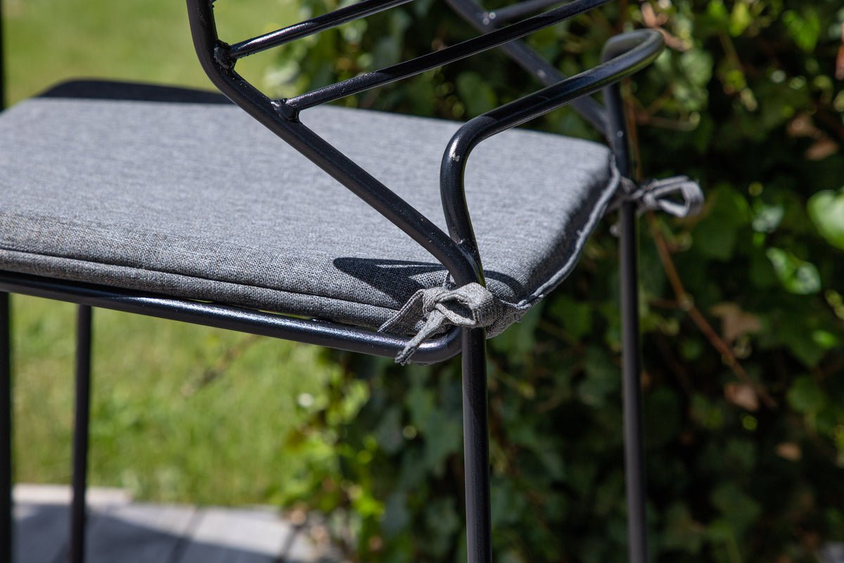 4er Set - Gartenstuhl Como aus Metall Schwarz