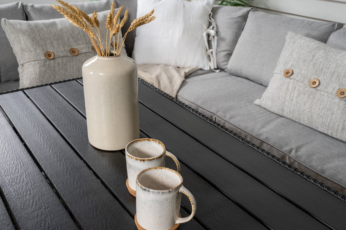 Garten Loungeset Liventia – in zwei Farben aus Edelholz und Kunstrattan