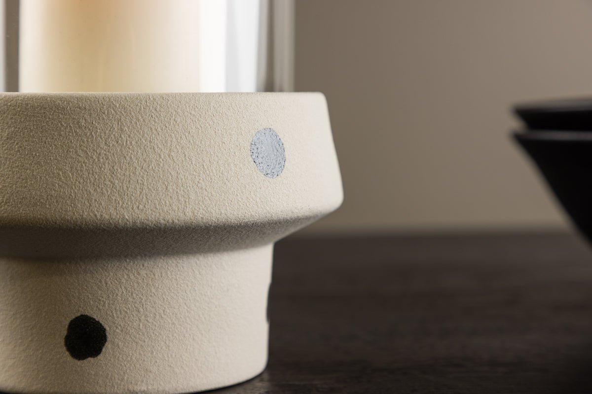 Laterne Flame - Laterne aus Glas und Steinzeug in verschiedenen Farben