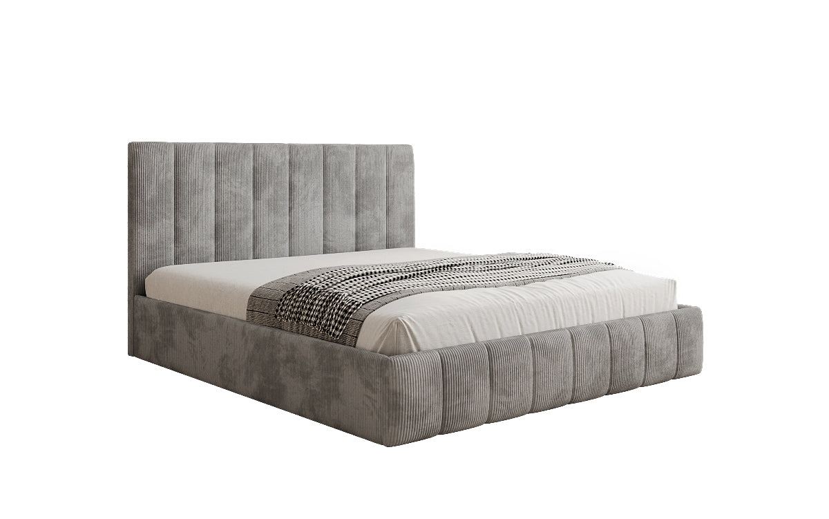 Designer Polsterbett Mila in Cord mit Stauraum