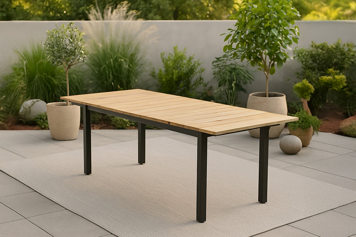 Gartentisch Caimana - ein ausziehbarer Esstisch mit edler Teakholzplatte