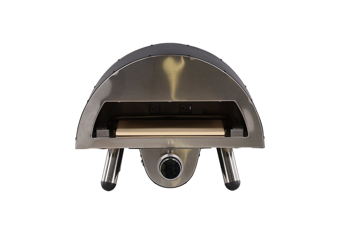 Pizzaofen Neapel - aus Stahl, Edelstahl und Keramik in Schwarz
